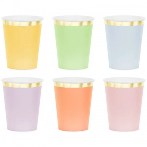 Copos Cores Risca Dourado